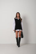 V-Neck Oversize Black Suveter