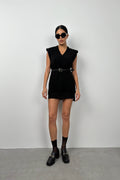 V-Neck Oversize Black Sweater Vest
