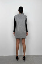 V-Neck Oversize Gray Sweater Vest