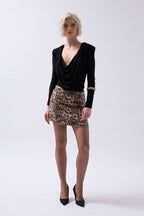Vatkali Cowl Neck Black Bodysuit
