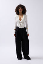 Vatkali Cowl Neck White Bodysuit