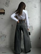 Wide Leg Gray Jeans