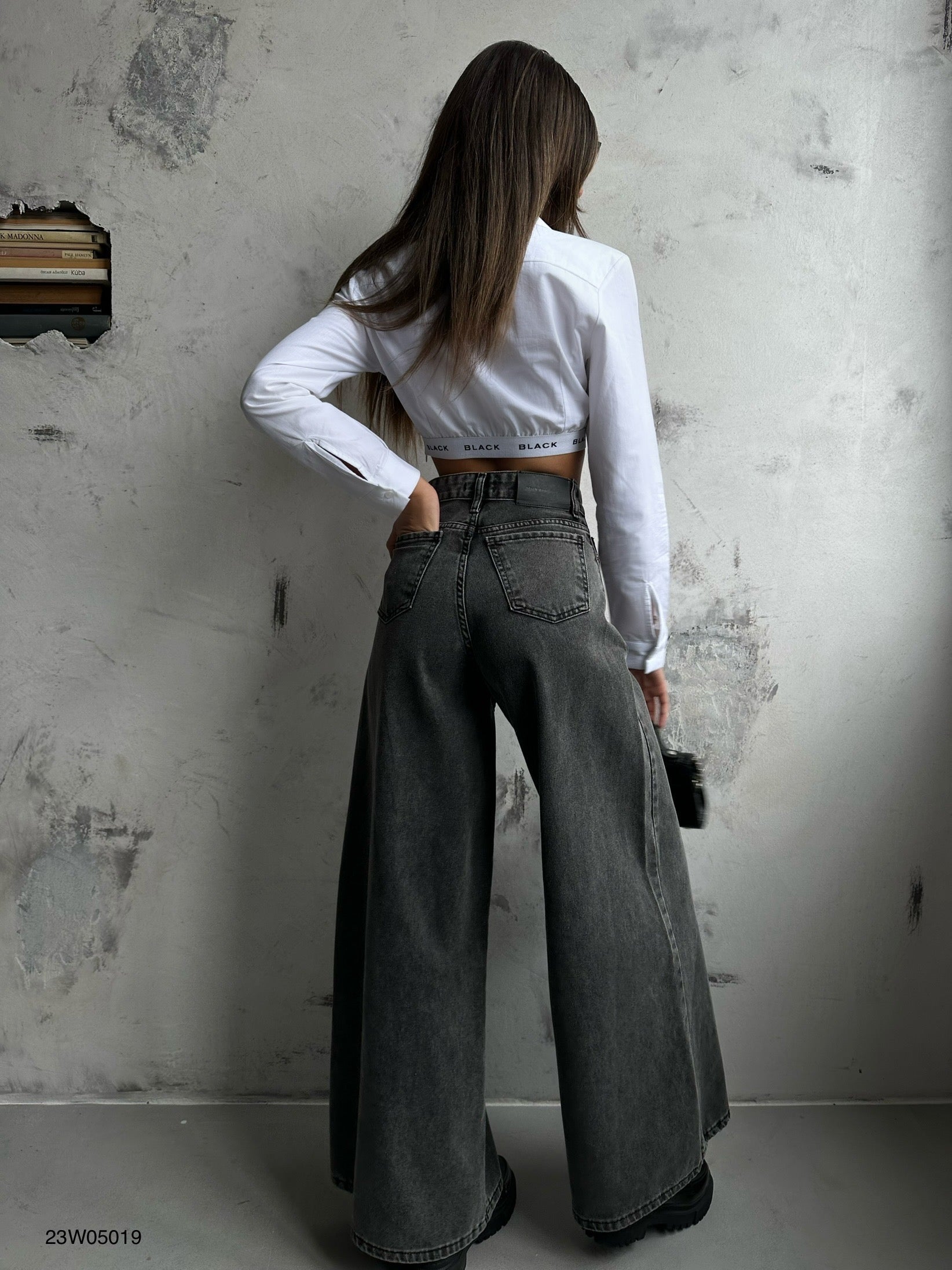Wide Leg Gray Jeans