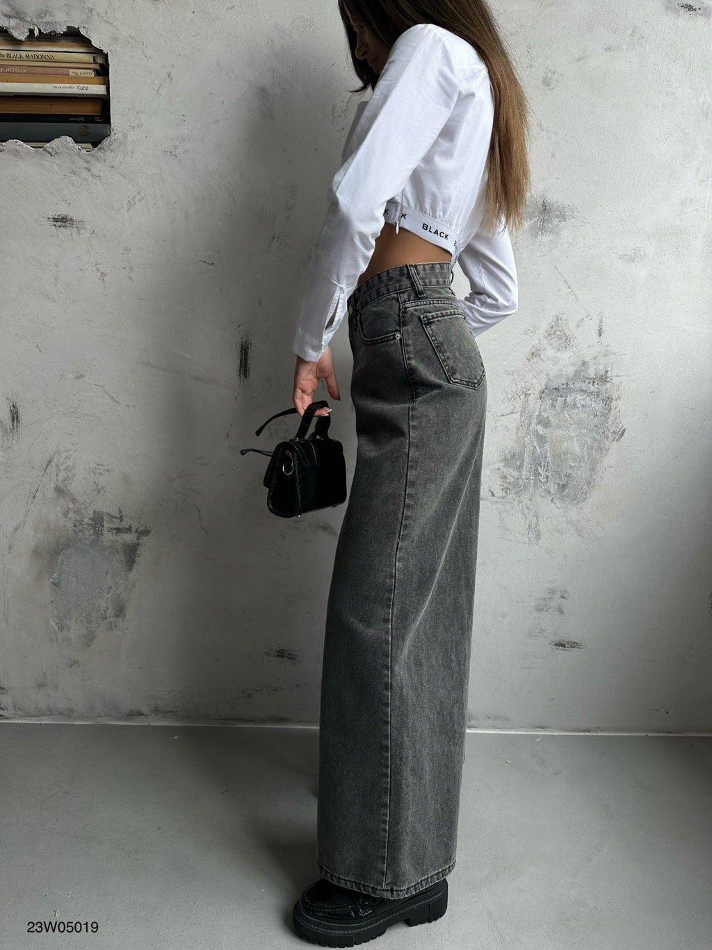 Wide Leg Gray Jeans