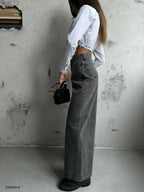 Wide Leg Gray Jeans