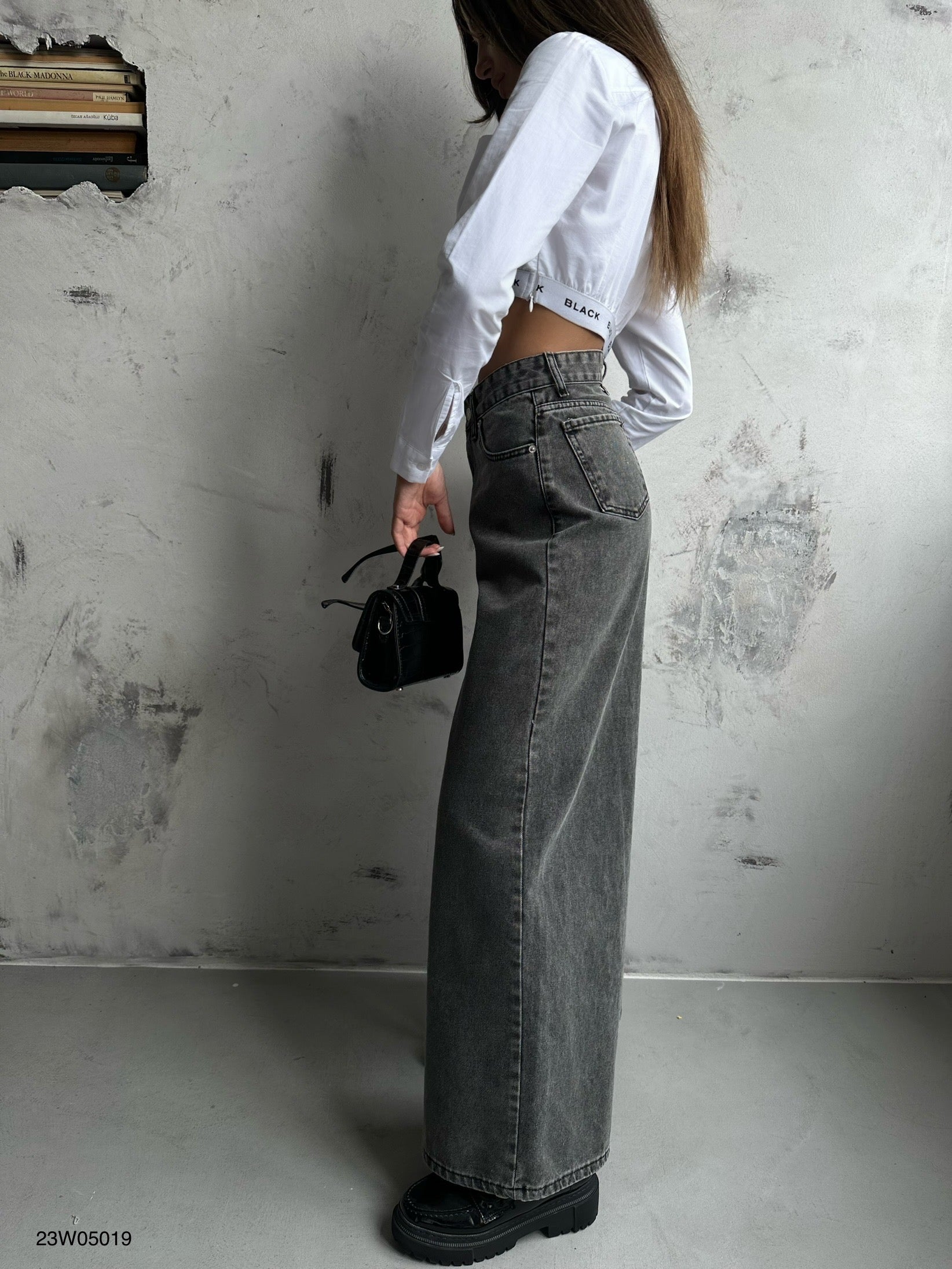 Wide Leg Gray Jeans