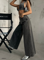 Wide Leg Gray Jeans