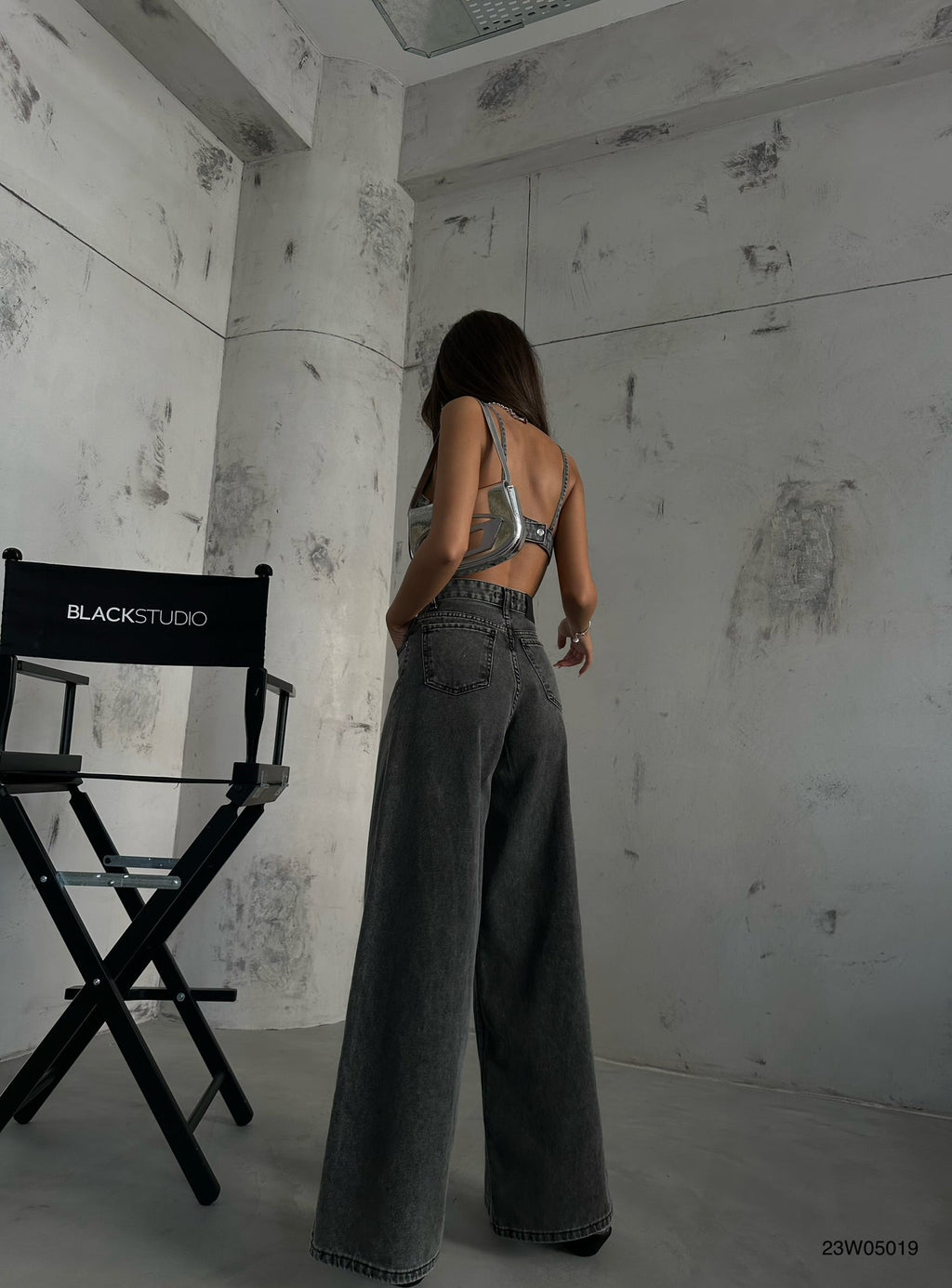 Wide Leg Gray Jeans