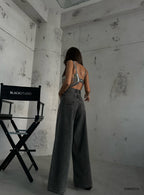 Wide Leg Gray Jeans
