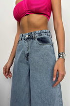 Wide Leg Light Blue Jeans