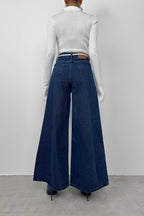 Wide Leg Blue Jeans