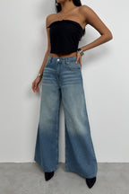 Wide Leg Washed Blue Jeanss
