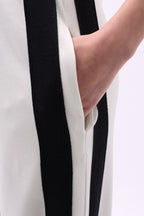 Side Stripe White Sweatpants Bottom