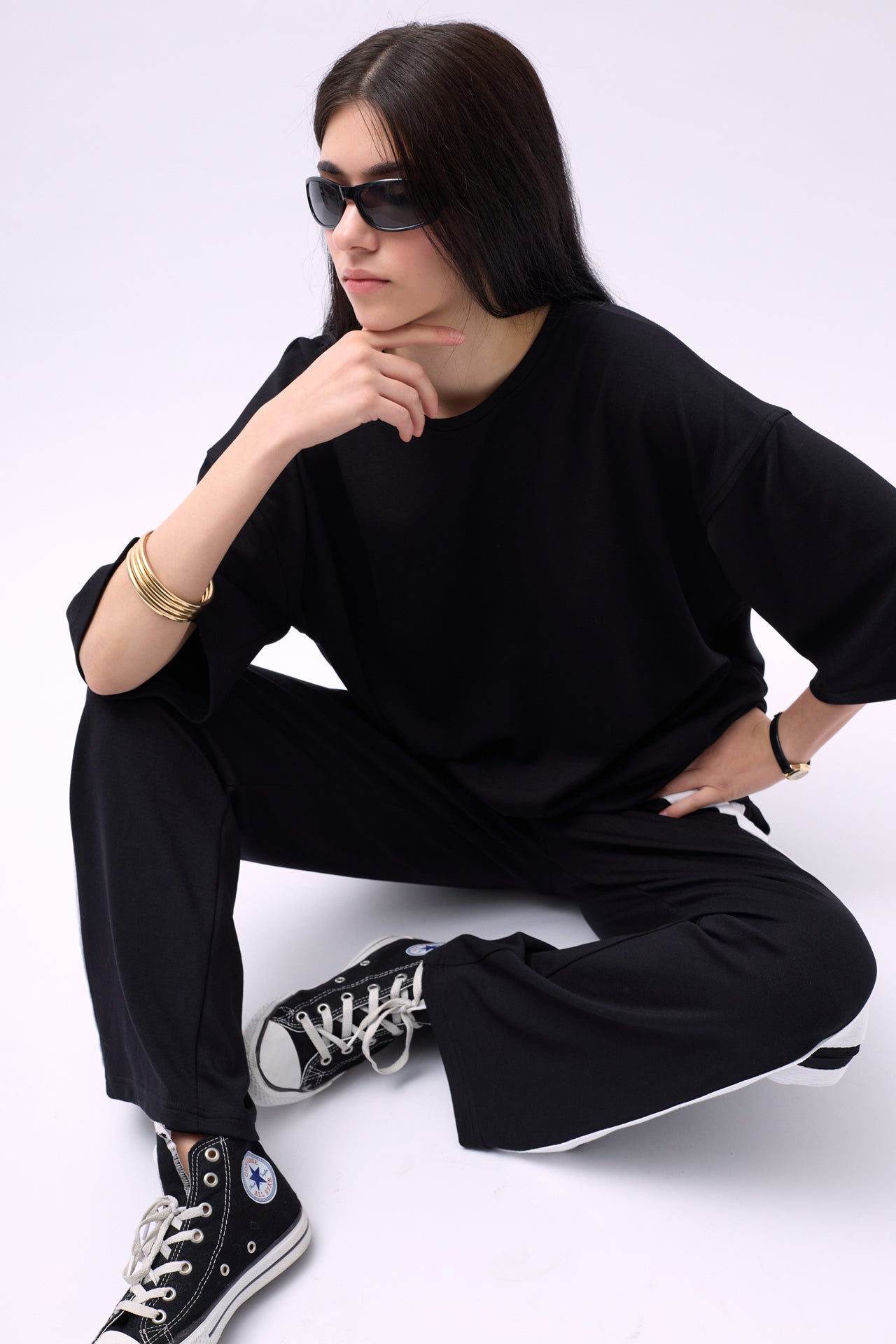 Yan Seritli Black Sweatshirtpants