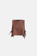Side Tie Crop Brown Blouse