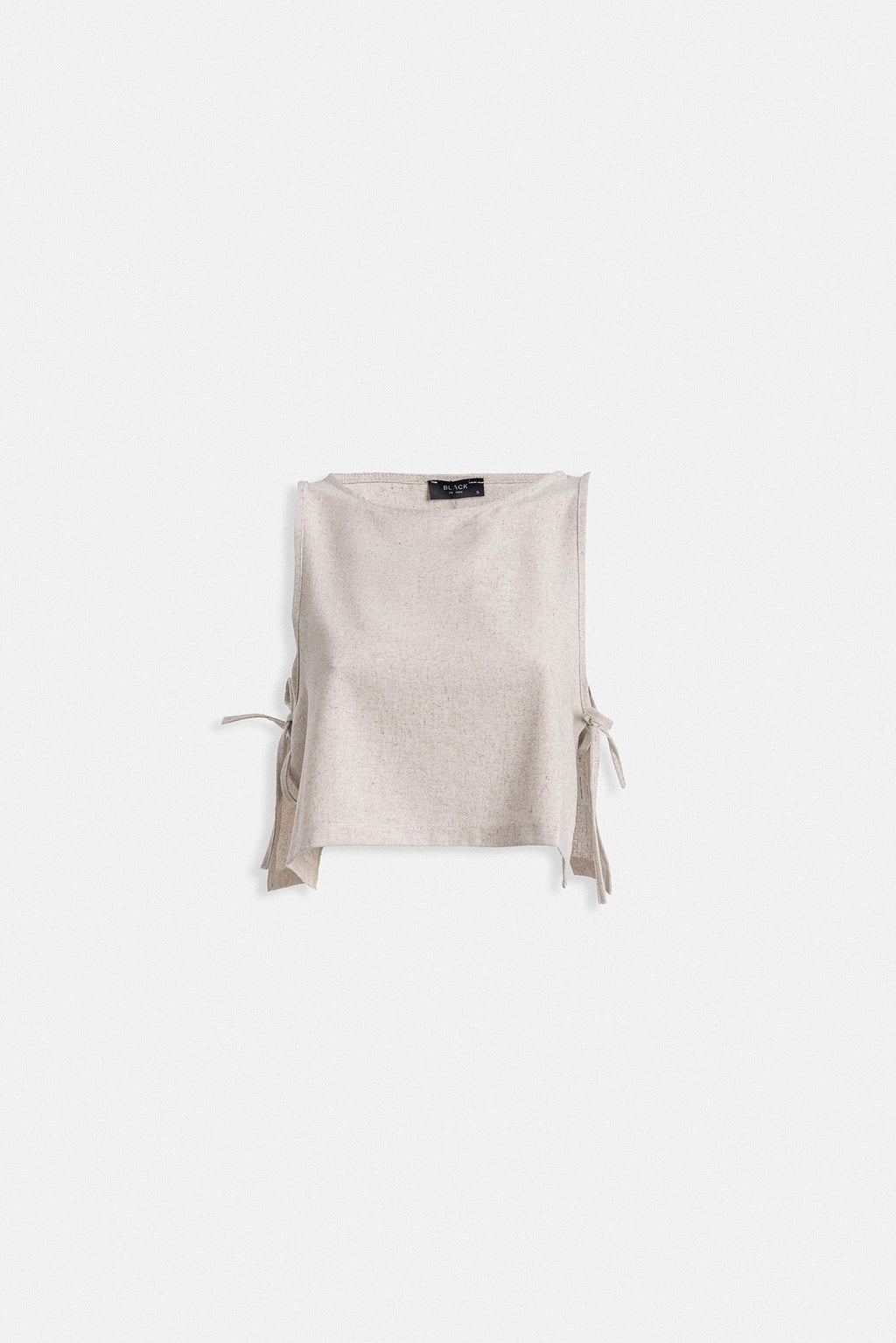 Side Tie Crop Stone Blouse
