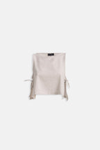Side Tie Crop Stone Blouse