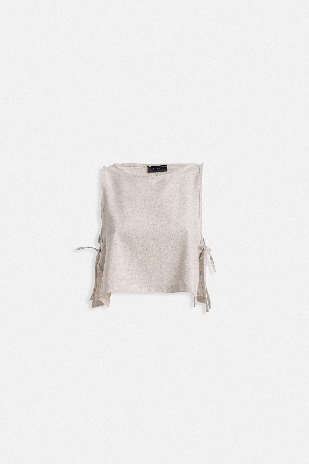 Side Tie Crop Stone Blouse