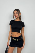 Half Sleeve Basic Black T-Shirt