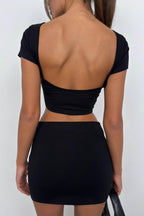 Half Sleeve Basic Black T-Shirt