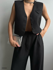 Vest Trousers Black Suit