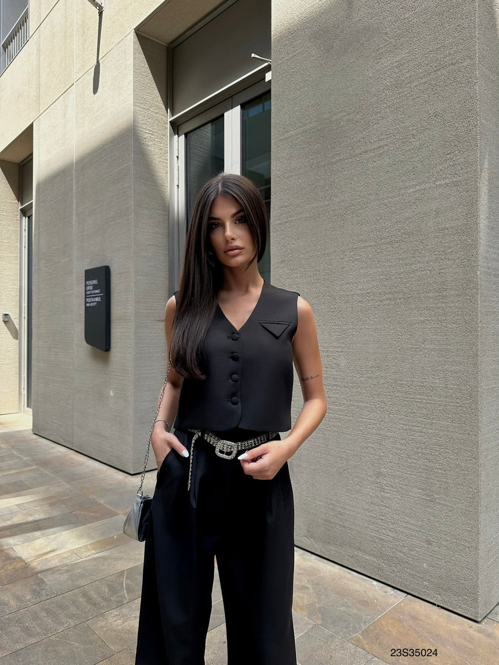 Vest Pants Black Set