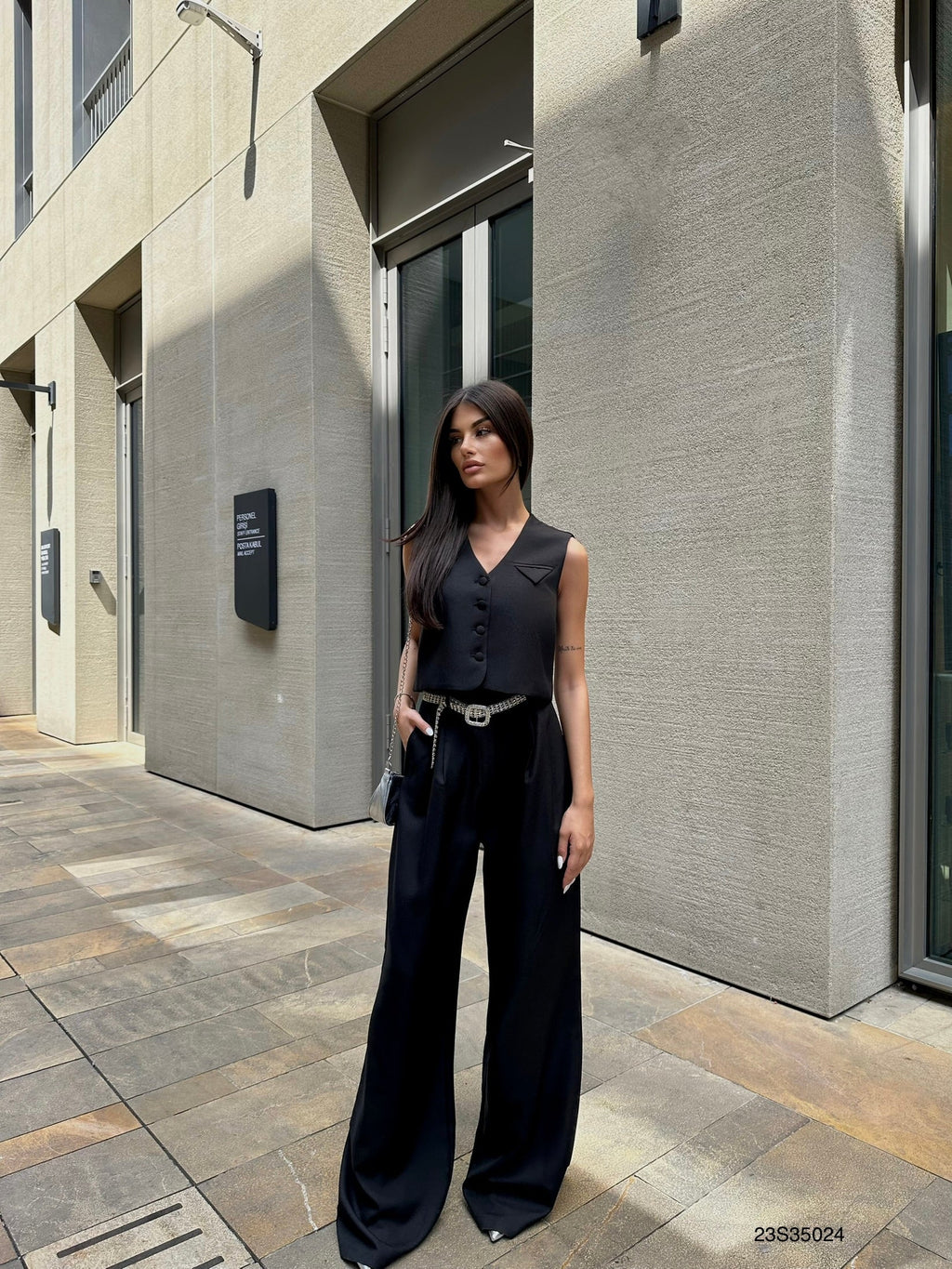 Vest Pants Black Set