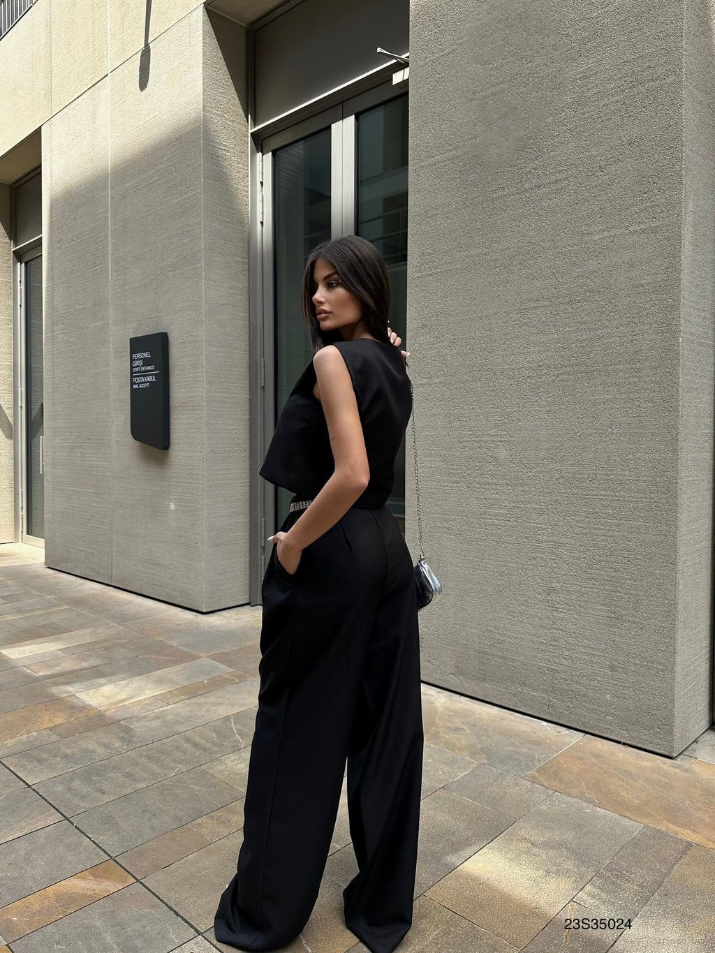 Vest Pants Black Set