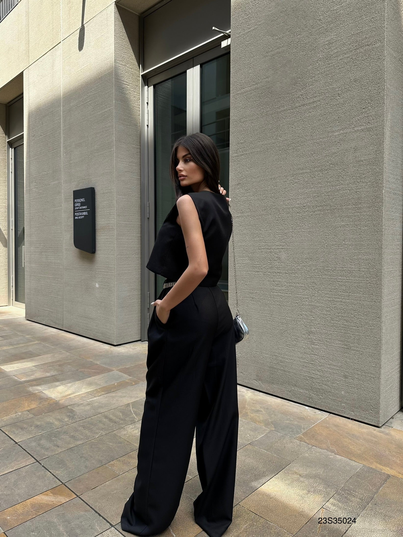 Vest Pants Black Set