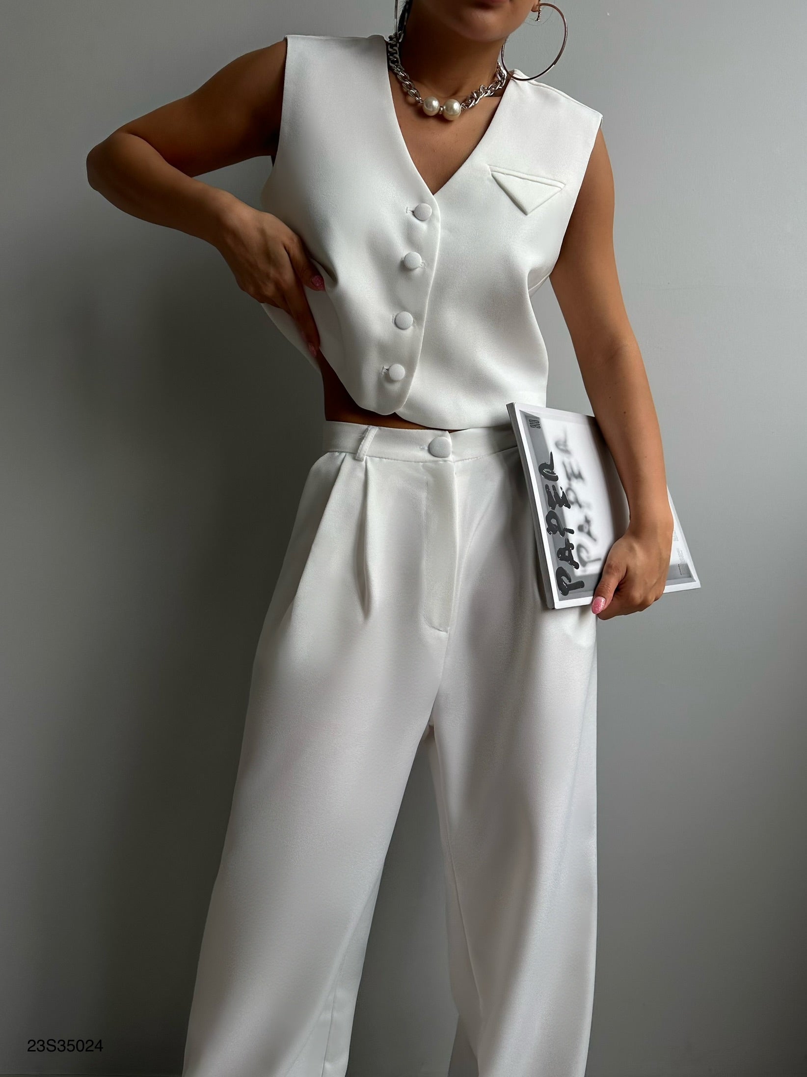 Vest Pants Ecru Set