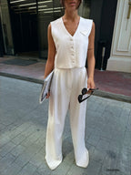 Vest Pants Ecru Set