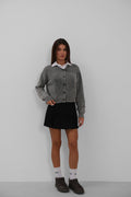 Washed Oversize Gray Cardigan