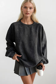 Washed Oversized Black Sweatshirt