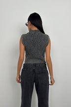 Washed Gray Knit Vest