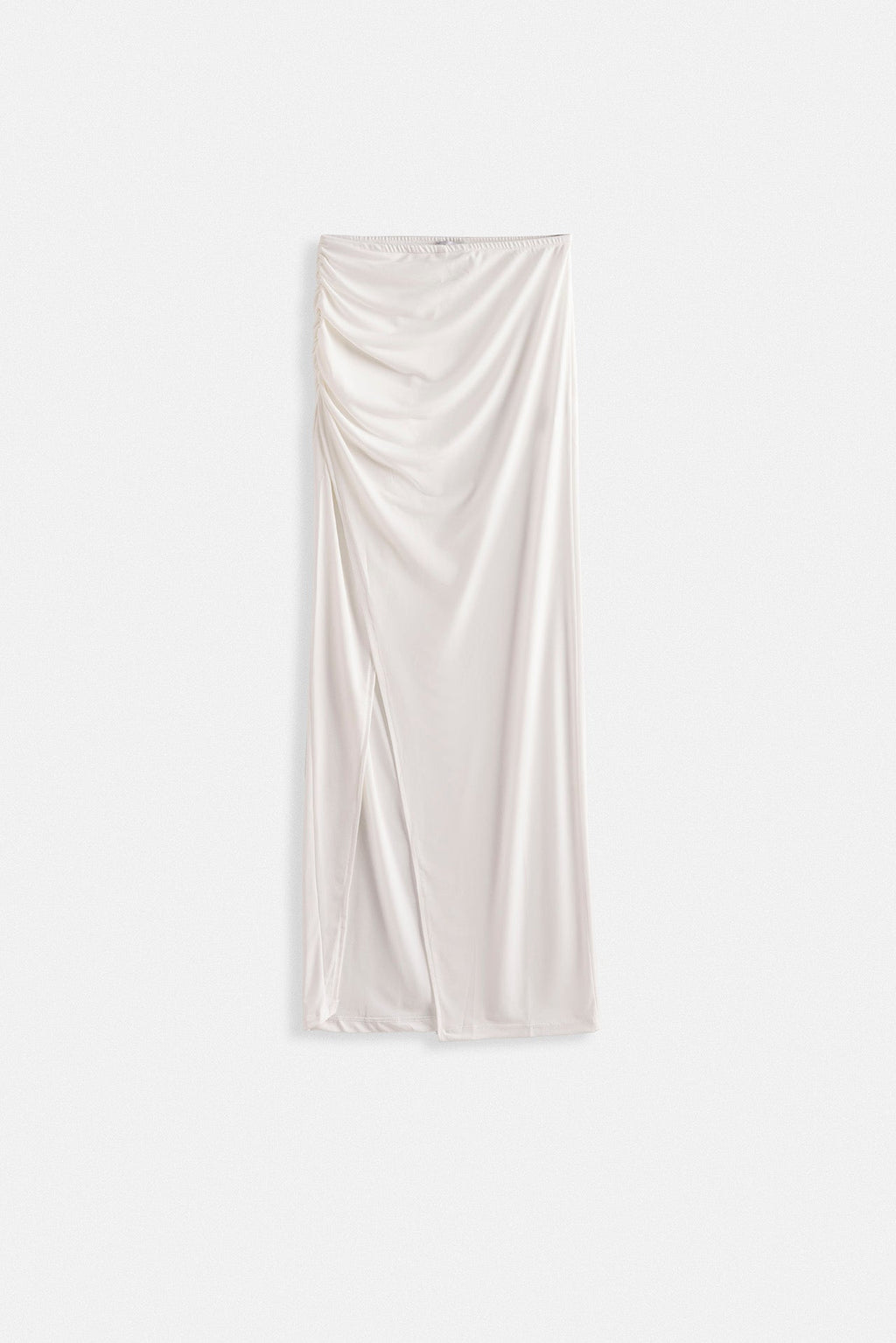 Slit Detail Maxi White Skirt
