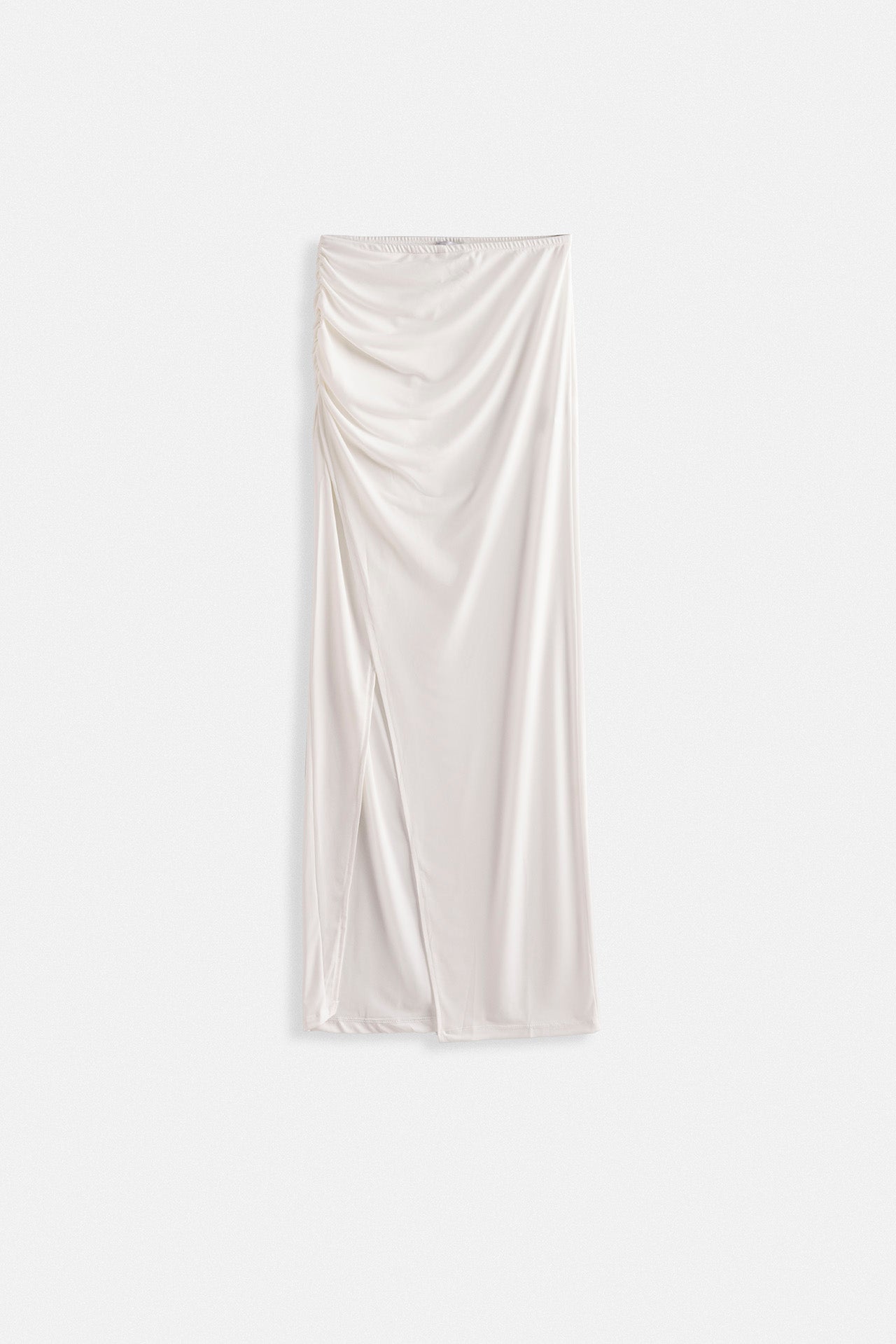 Slit Detail Maxi White Skirt