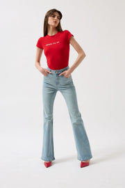High Waist Basic Skinny Ice Blue Jeans