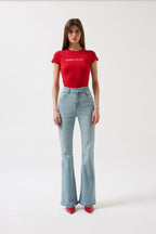 High Waist Basic Skinny Ice Blue Jeans