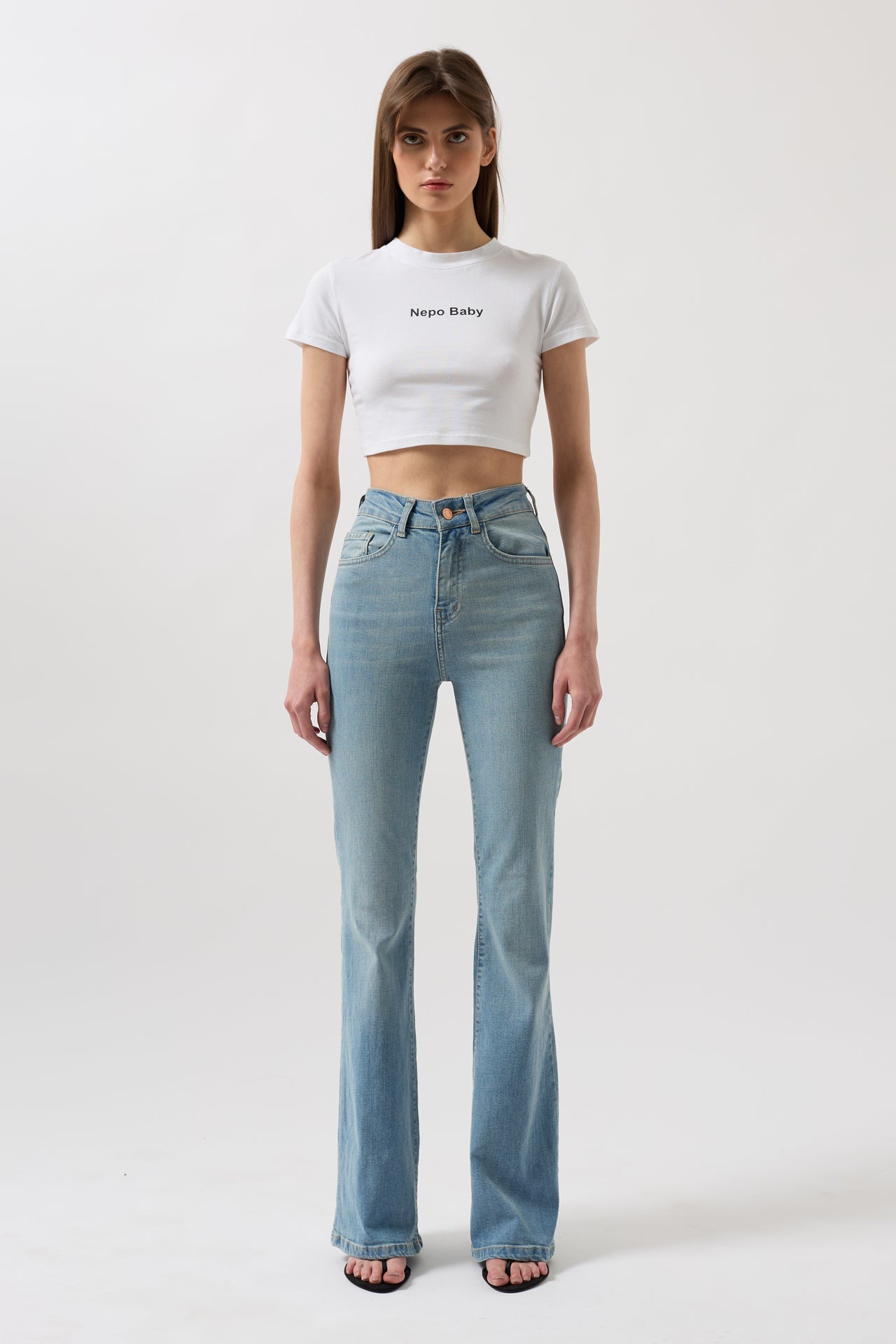 High Waist Basic Skinny Light Blue Jean