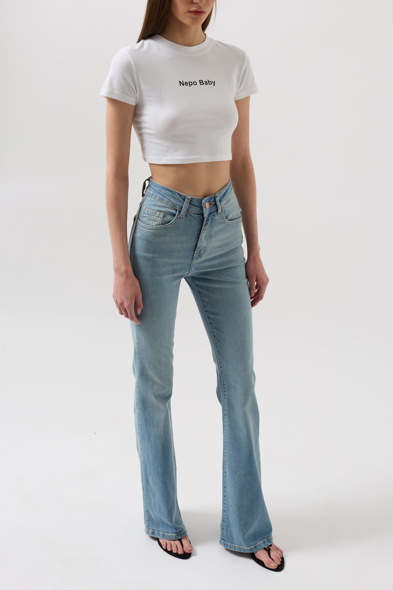 High Waist Basic Skinny Light Blue Jean