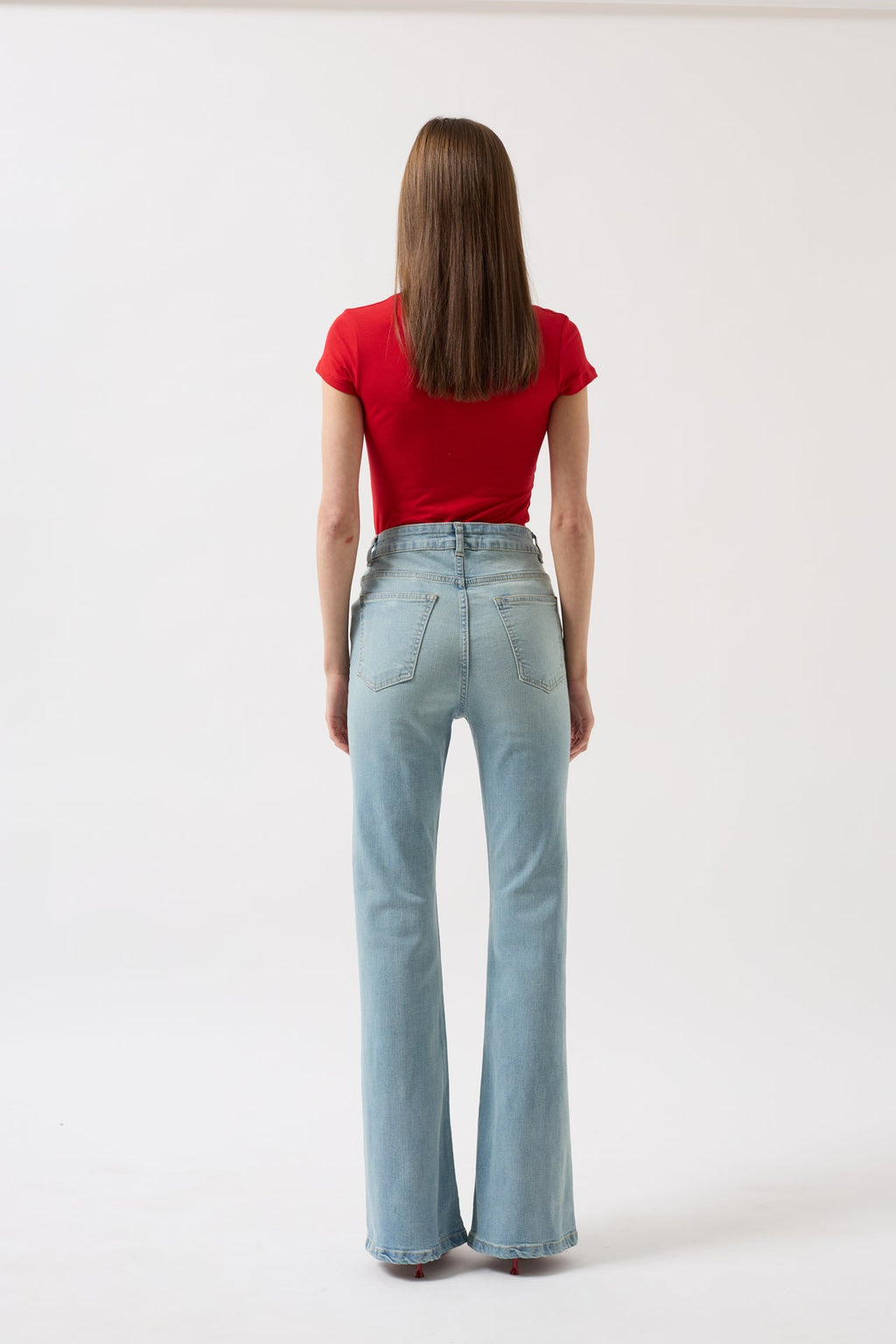 High Waist Basic Skinny Ice Blue Jeans