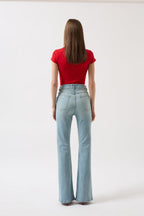 High Waist Basic Skinny Ice Blue Jeans