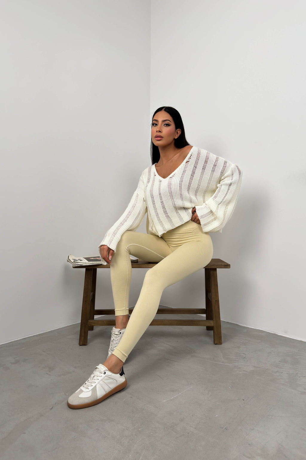 High Waist Beige Seamless Leggings