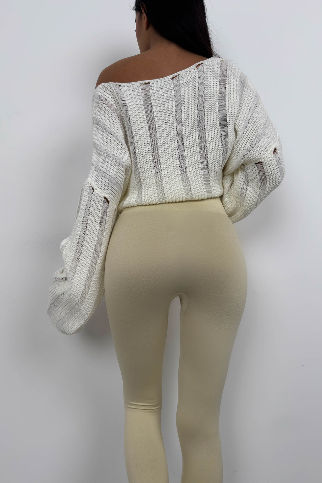 High Waist Beige Seamless Leggings
