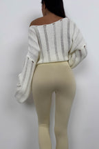 High Waist Beige Seamless Leggings