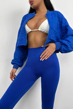 High Waist Seamless Sax Blue Leggings