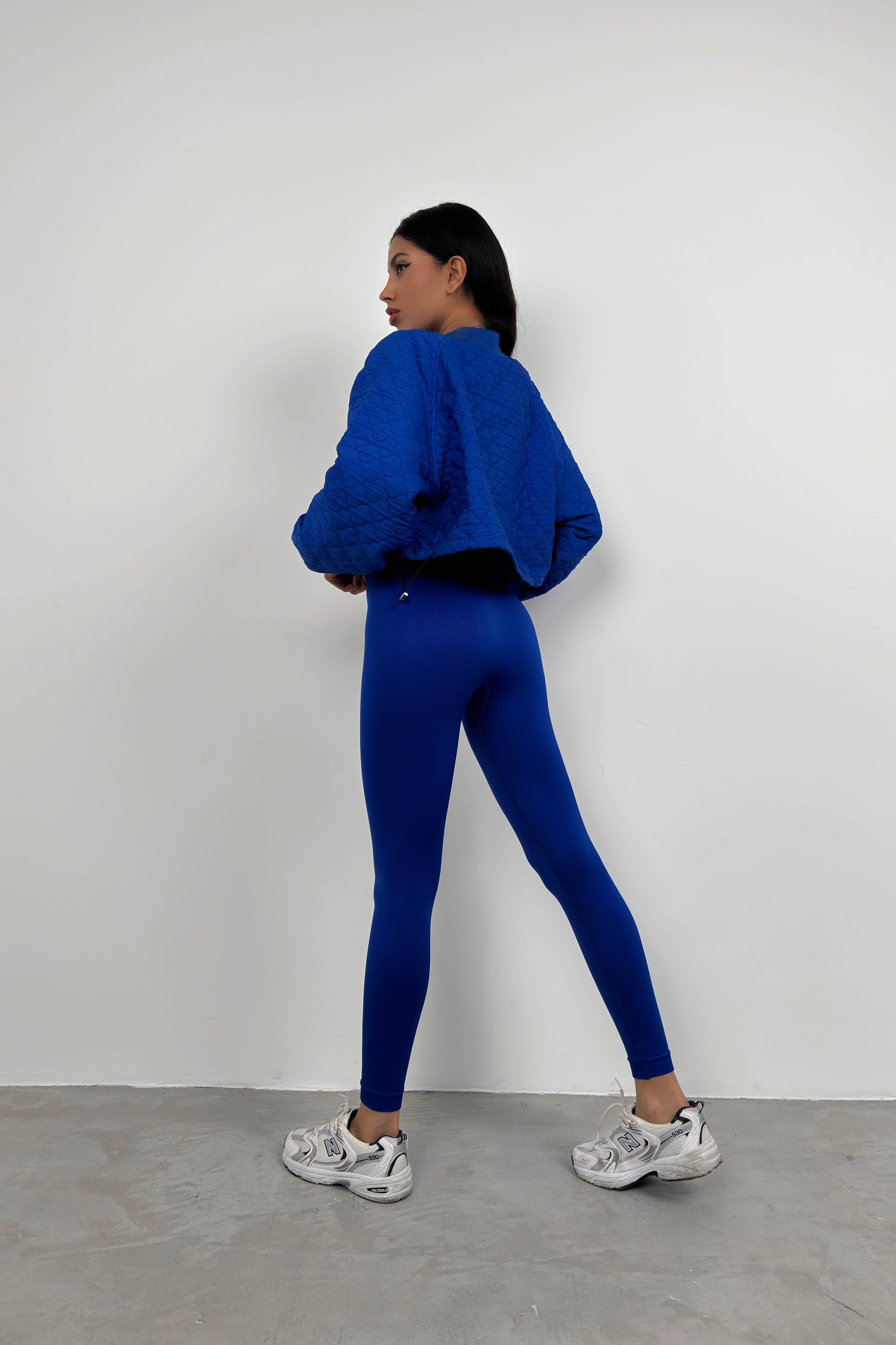 High Waist Seamless Sax Blue Leggings