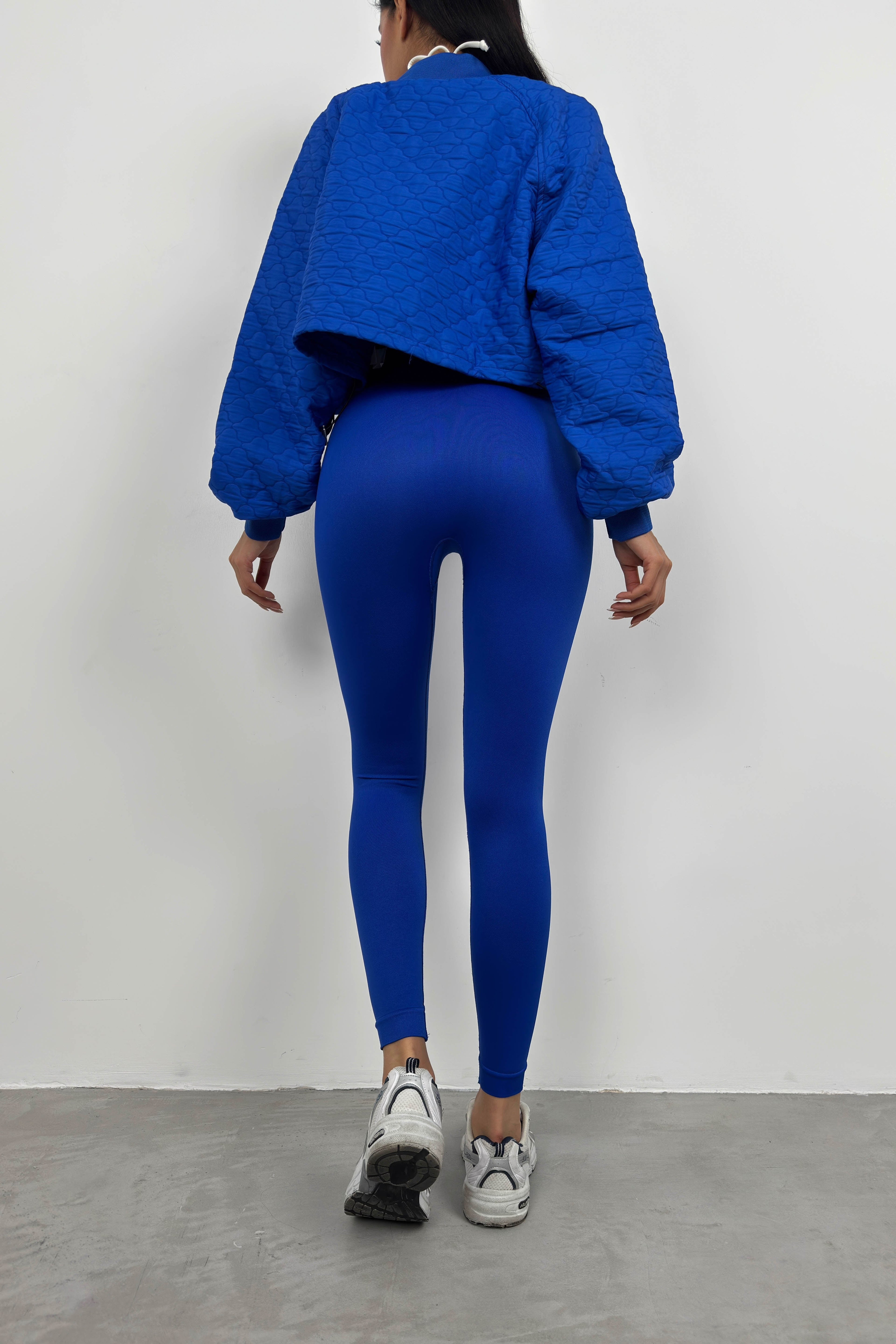 High Waist Seamless Sax Blue Leggings