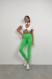 High Waist Seamless Green Leggings