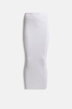 High Waist Textured White Skirt